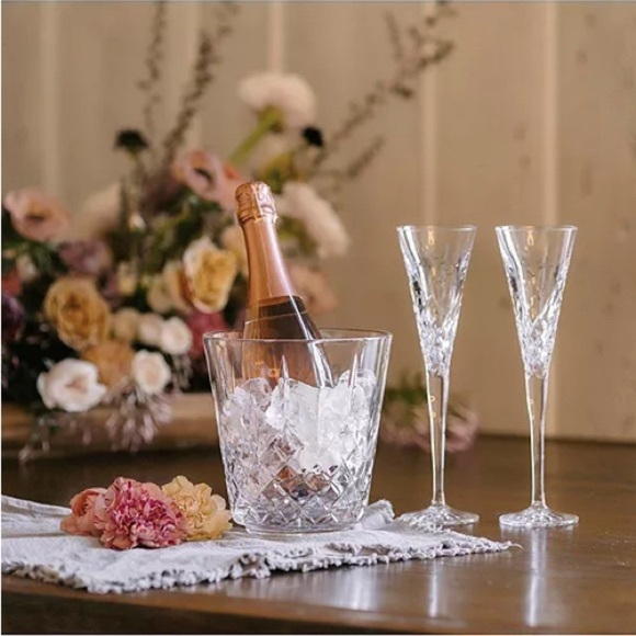 Waterford Crystal Glasses Wishes Happy Celebrations Toasting Flutes - Picture 2 of 10